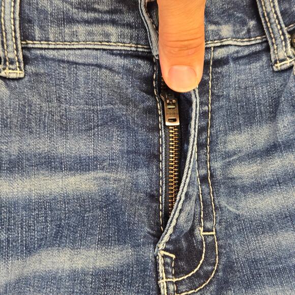 BKE Buckle Nolan Jeans 38x32 Straight Fit Blue Feather Whisker y2k 2000s (36x30) - Picture 3 of 14